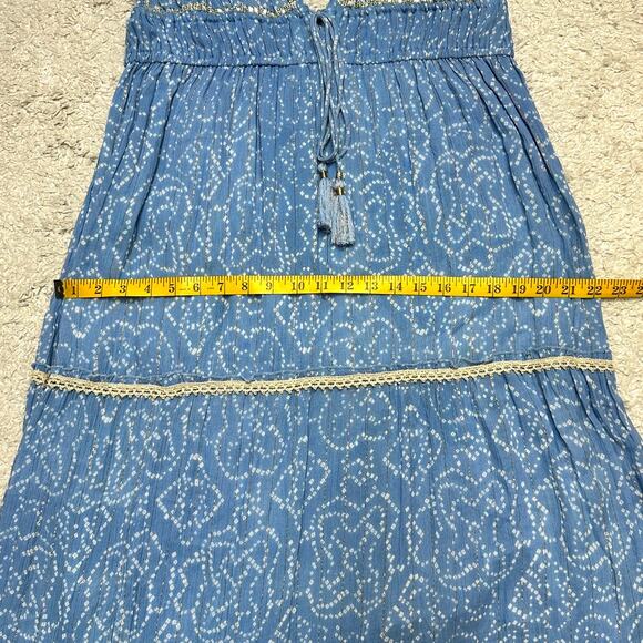 Ananta Beaded Embroidered Tiered Maxi Adjustable Spaghetti Strap Dress Sz: 1x/2x - Picture 6 of 10